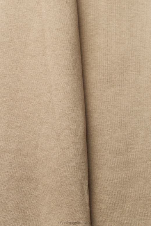 Esprit újrahasznosított anyagból: tréningruha, széles szárral férfiak halvány khaki nadrág és nadrág F8HN8941