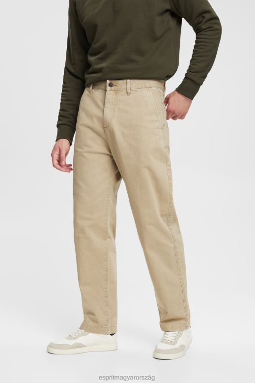Esprit széles szárú, fenntartható pamut nadrág férfiak fehér nadrág és nadrág F8HN8330