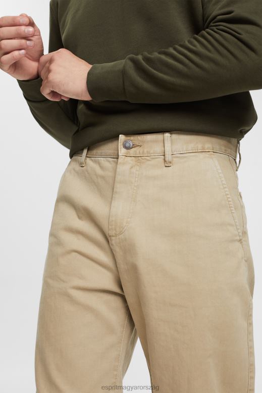 Esprit széles szárú, fenntartható pamut nadrág férfiak fehér nadrág és nadrág F8HN8330