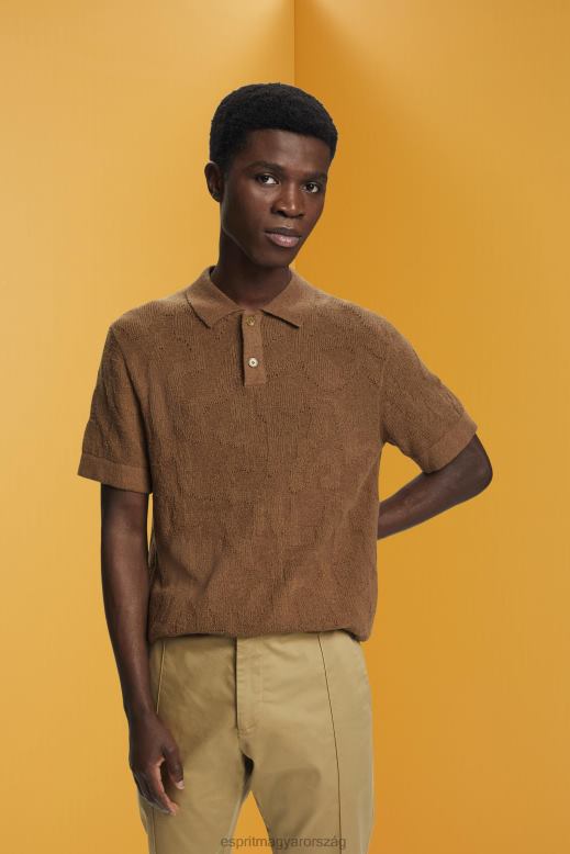 Esprit boucle póló férfiak halvány khaki póló F8HN8702