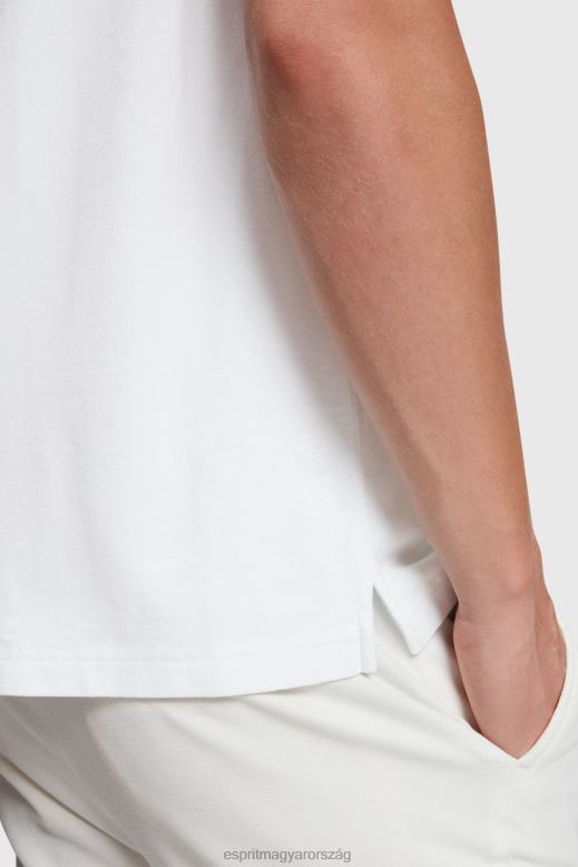 Esprit delfin tenisz klub klasszikus póló férfiak fehér póló F8HN8893