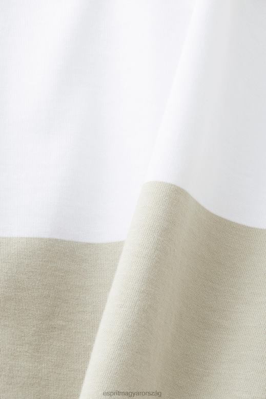 Esprit hosszú ujjú póló csíkokkal férfiak poros zöld póló F8HN8719