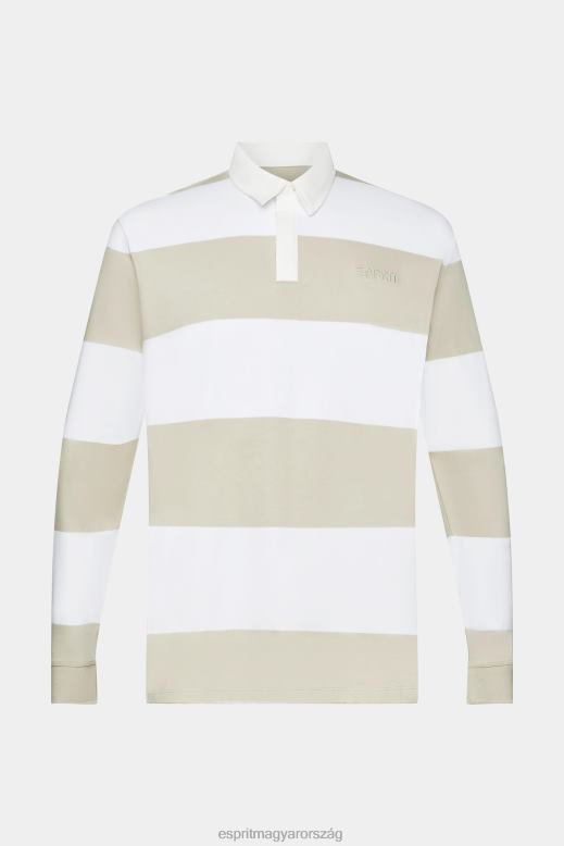 Esprit hosszú ujjú póló csíkokkal férfiak poros zöld póló F8HN8719