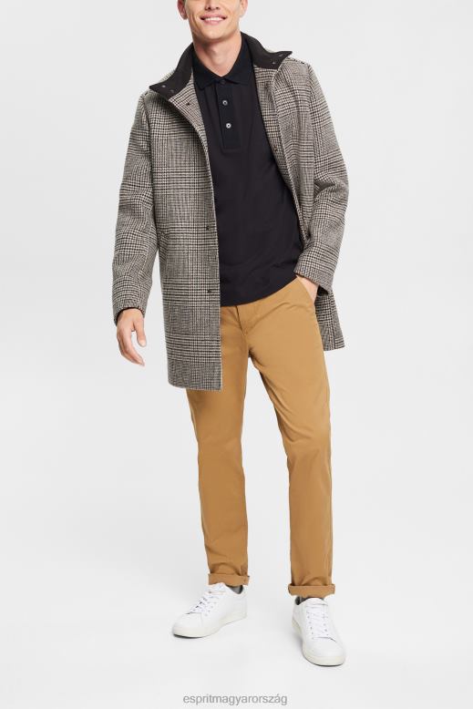 Esprit hosszú ujjú póló férfiak fekete póló F8HN8819