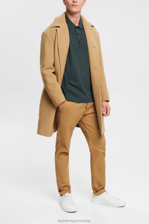 Esprit hosszú ujjú póló férfiak sötét kékeszöld póló F8HN8820