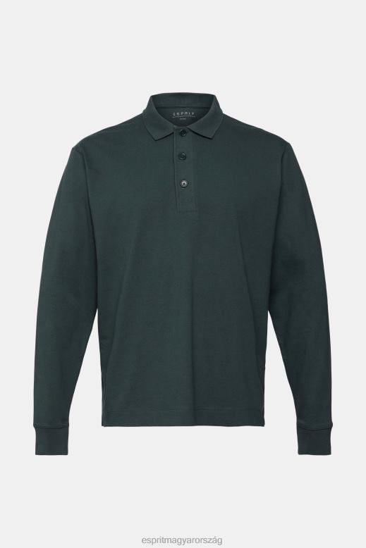 Esprit hosszú ujjú póló férfiak sötét kékeszöld póló F8HN8820