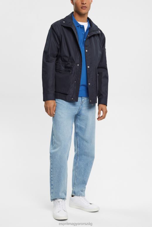 Esprit hosszú ujjú piké póló férfiak kék póló F8HN8952