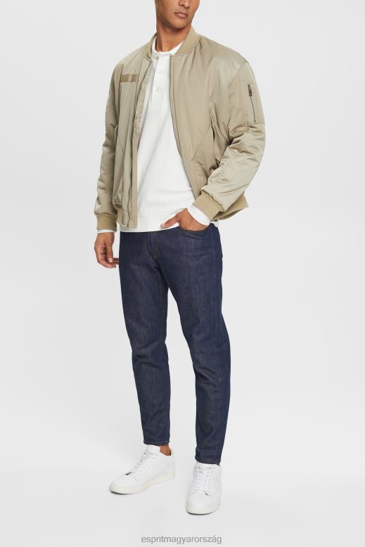 Esprit hosszú ujjú piké póló férfiak törtfehér póló F8HN8951