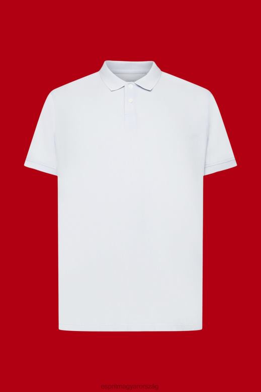 Esprit kőbe mosott pamut piké pólóing férfiak pasztell kék póló F8HN8709