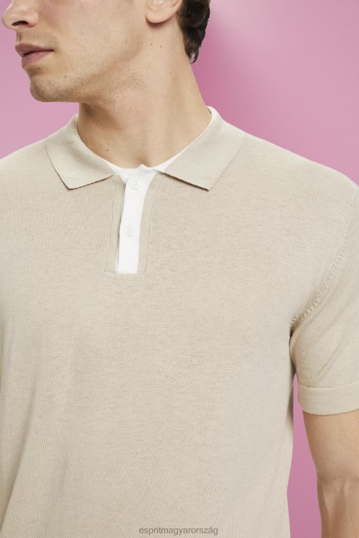 Esprit kevert tencel és fenntartható pamut pólóing férfiak világos szürkés póló F8HN8759