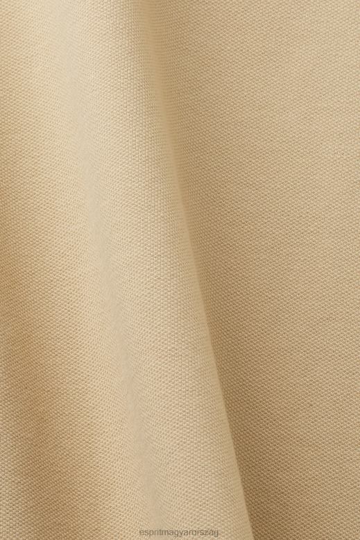 Esprit pamuthálós pólóing férfiak halvány khaki póló F8HN8568