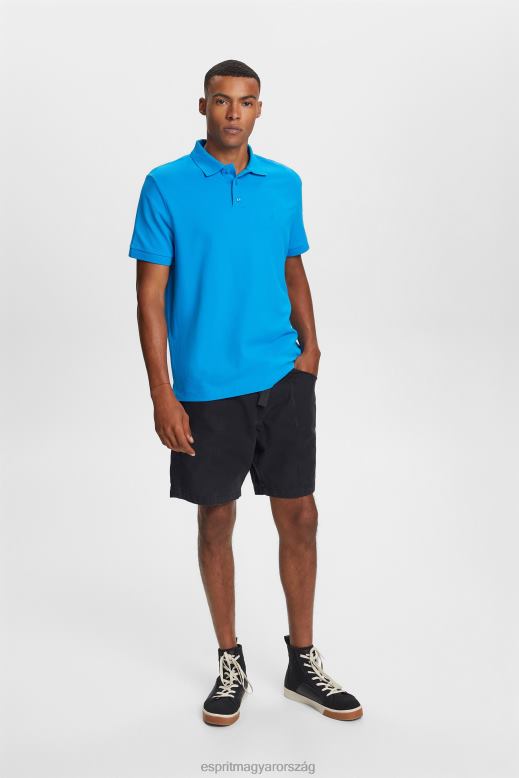 Esprit pamuthálós pólóing férfiak élénk kék póló F8HN8570