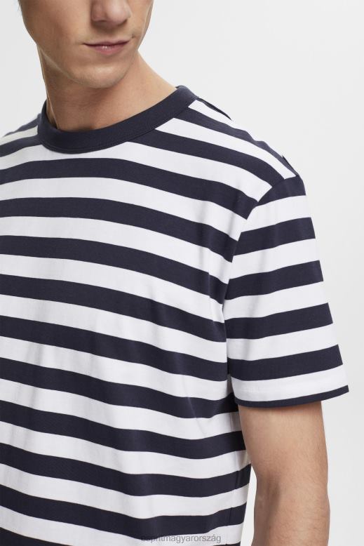Esprit csíkos crewneck póló férfiak haditengerészet pólók F8HN8721