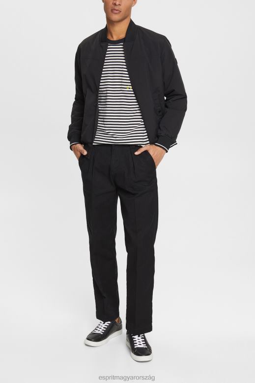 Esprit csíkos kötött póló férfiak fekete pólók F8HN8898