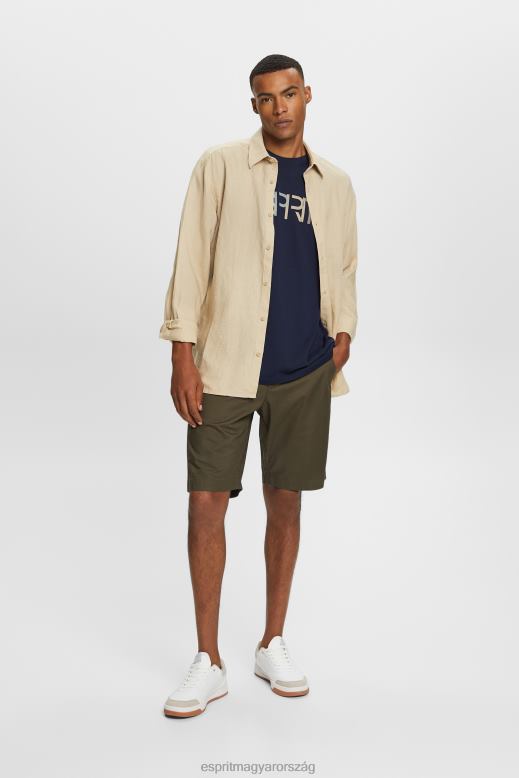 Esprit elöl nyomott póló, 100% pamut férfiak haditengerészet pólók F8HN8740