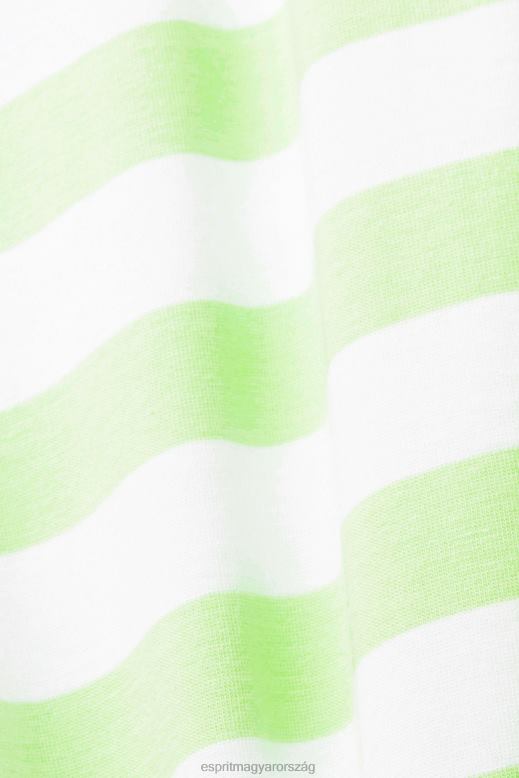 Esprit fenntartható pamut csíkos póló férfiak citrus zöld pólók F8HN8742