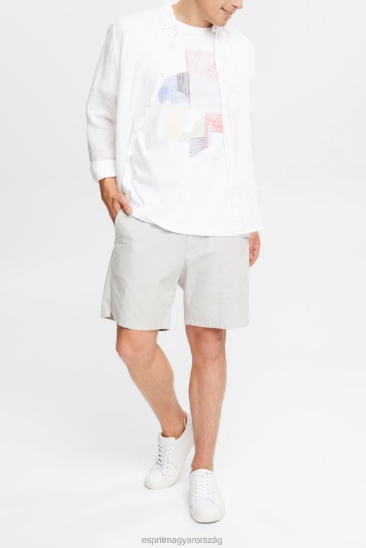 Esprit fenntartható pamut illusztrációs póló férfiak fehér pólók F8HN8939