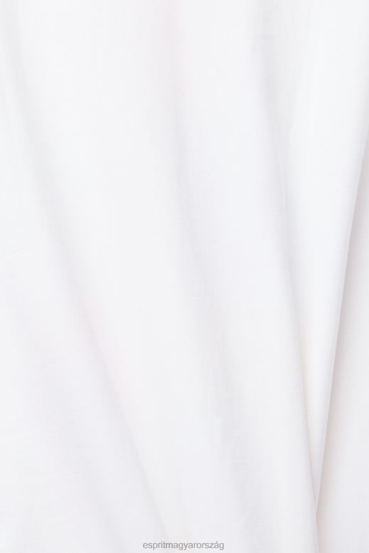 Esprit fenntartható pamut illusztrációs póló férfiak fehér pólók F8HN8939