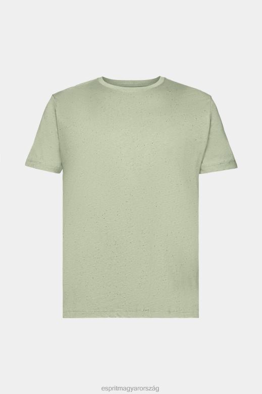 Esprit foltos jersey póló férfiak világos khaki pólók F8HN8780