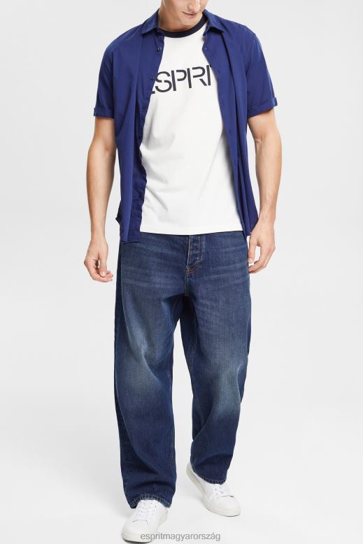 Esprit jersey logóval nyomtatott póló férfiak törtfehér pólók F8HN8949