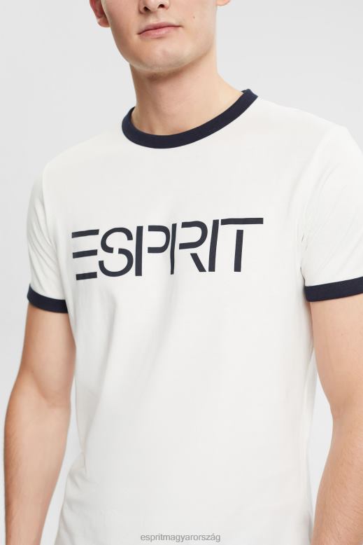 Esprit jersey logóval nyomtatott póló férfiak törtfehér pólók F8HN8949