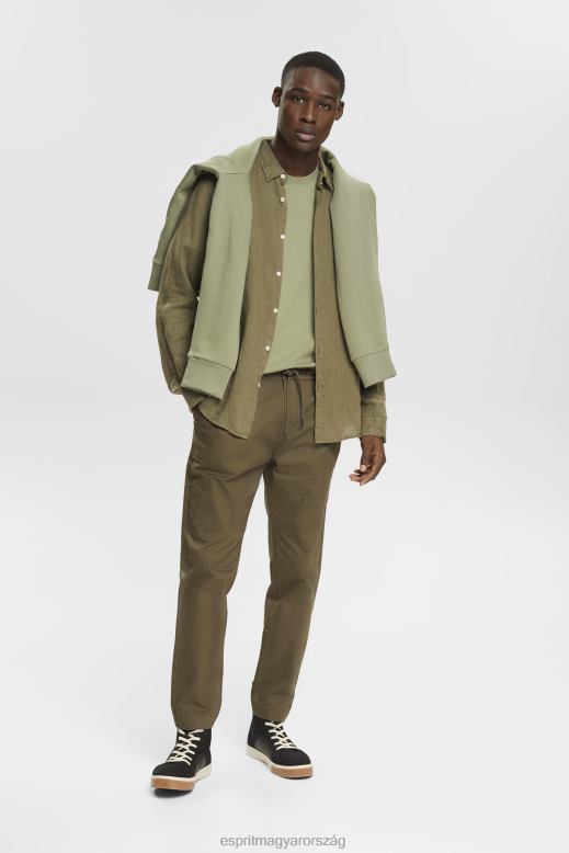 Esprit jersey póló férfiak világos khaki pólók F8HN8746