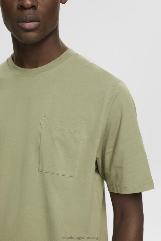 Esprit jersey póló férfiak világos khaki pólók F8HN8746