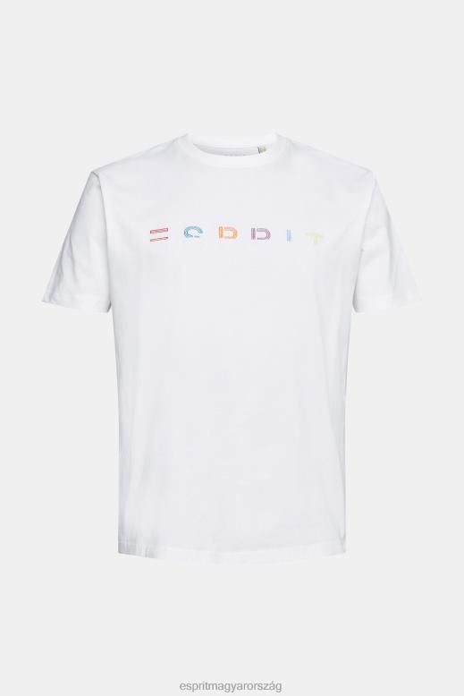 Esprit jersey póló hímzett logóval férfiak fehér pólók F8HN8915