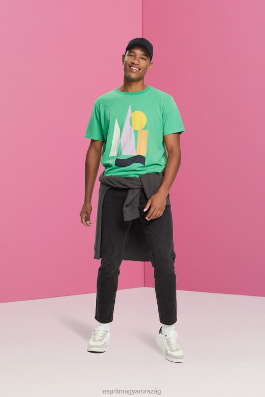 Esprit jersey póló mintával férfiak zöld pólók F8HN8845
