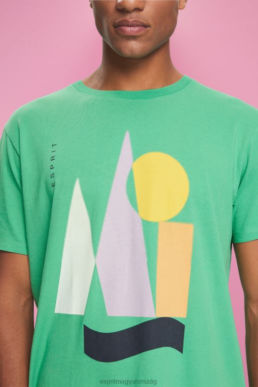 Esprit jersey póló mintával férfiak zöld pólók F8HN8845