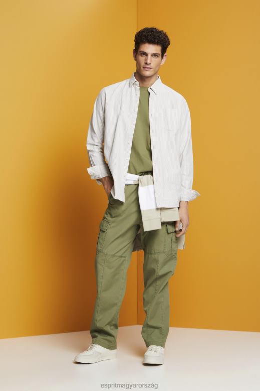 Esprit logós póló, 100% pamut férfiak olajbogyó pólók F8HN8669