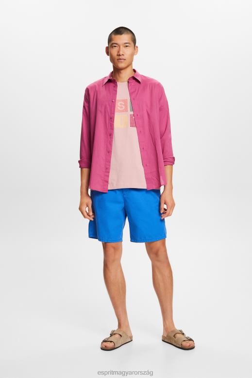 Esprit logós póló, 100% pamut férfiak régi rózsaszín pólók F8HN8589