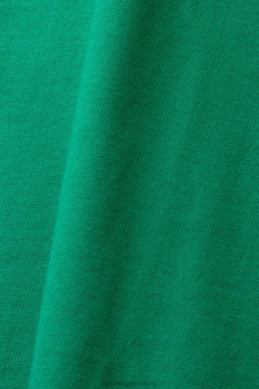 Esprit logós póló, 100% pamut férfiak sötétzöld pólók F8HN8588