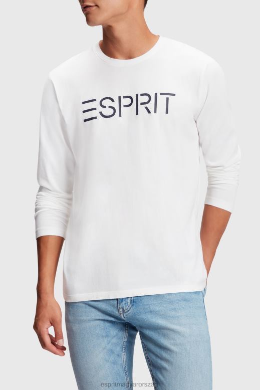 Esprit logóval nyomott jersey póló férfiak fehér pólók F8HN8864