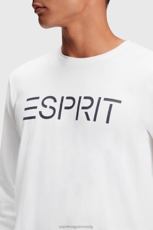 Esprit logóval nyomott jersey póló férfiak fehér pólók F8HN8864