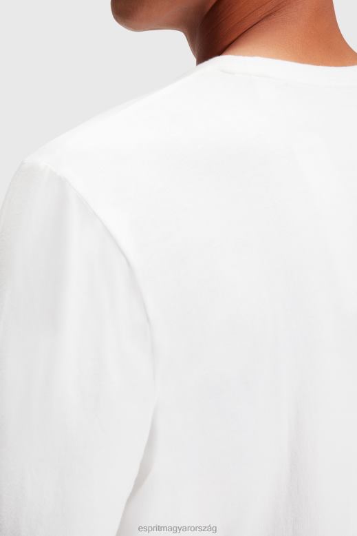 Esprit logóval nyomott jersey póló férfiak fehér pólók F8HN8864