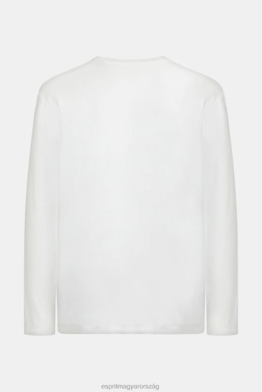 Esprit logóval nyomott jersey póló férfiak fehér pólók F8HN8864
