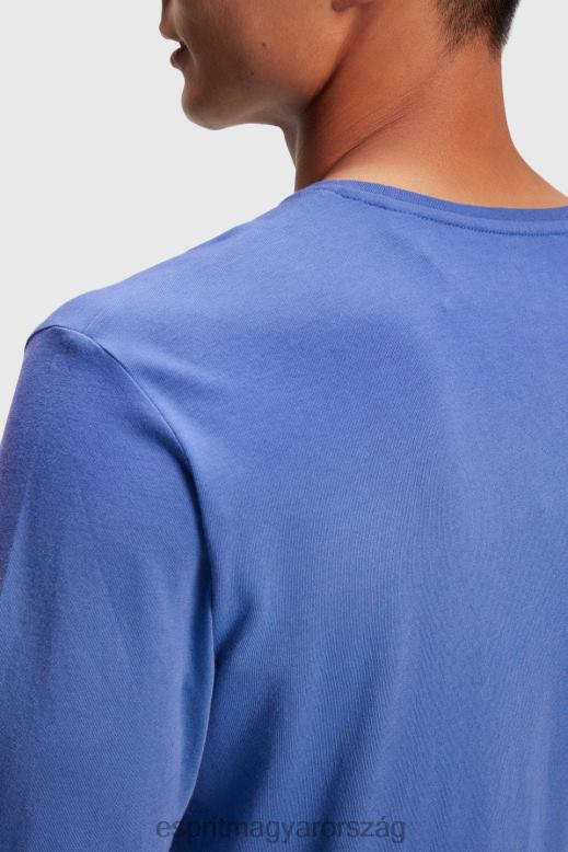 Esprit logóval nyomott jersey póló férfiak kék pólók F8HN8867