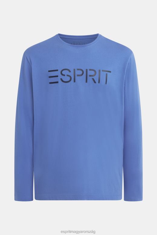 Esprit logóval nyomott jersey póló férfiak kék pólók F8HN8867