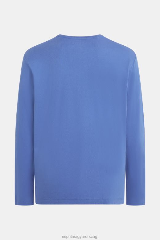 Esprit logóval nyomott jersey póló férfiak kék pólók F8HN8867
