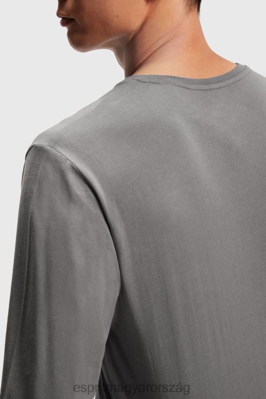 Esprit logóval nyomott jersey póló férfiak középszürke pólók F8HN8863