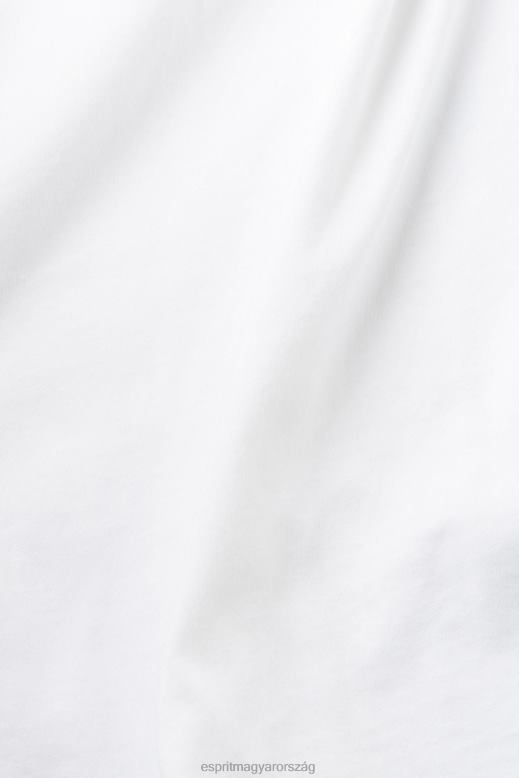 Esprit logóval nyomtatott pamut póló férfiak fehér pólók F8HN8624