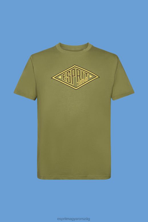 Esprit logóval nyomtatott pamut póló férfiak olajbogyó pólók F8HN8626