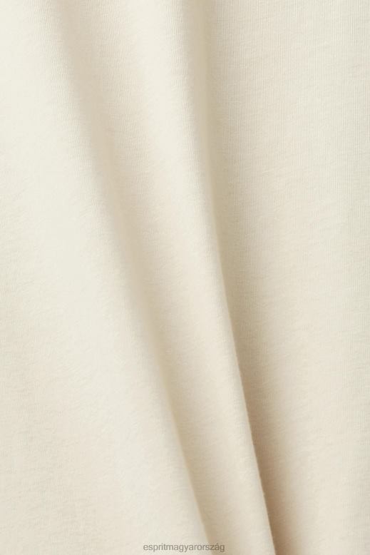 Esprit logóval nyomtatott pamut póló férfiak világos szürkés pólók F8HN8625