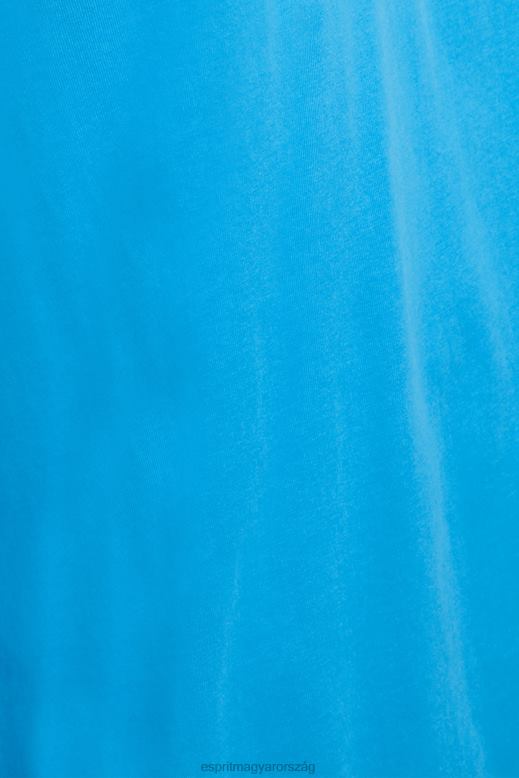 Esprit matt shine logós rátéttel ellátott póló férfiak türkiz pólók F8HN8618