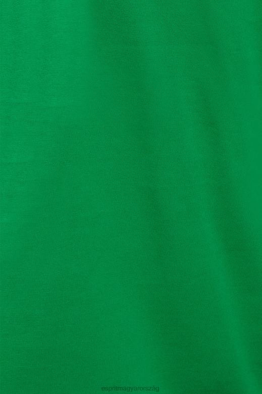 Esprit matt shine logós rátéttel ellátott póló férfiak zöld pólók F8HN8617