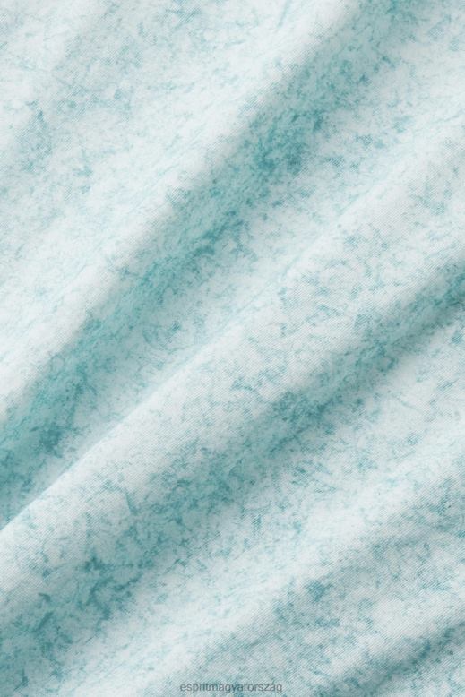 Esprit mosott hatású póló férfiak világos aqua zöld pólók F8HN8753