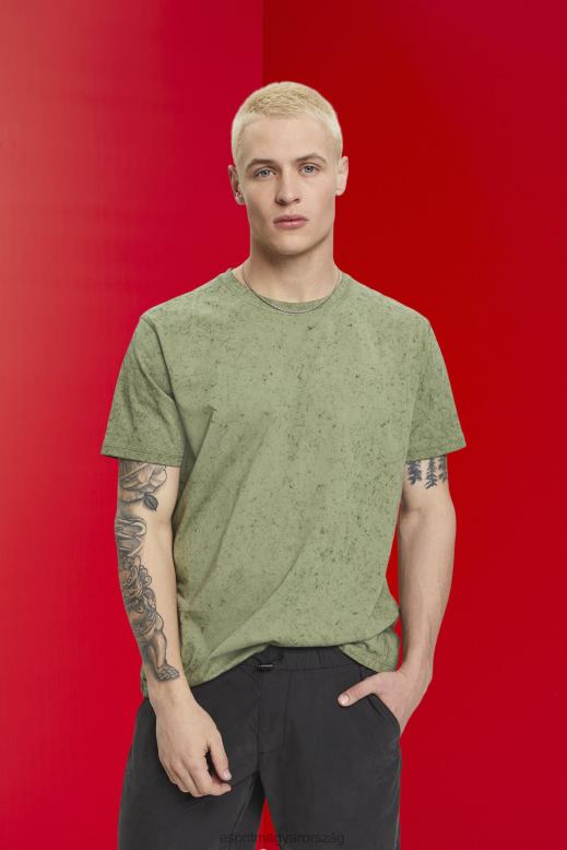 Esprit mosott hatású póló férfiak világos khaki pólók F8HN8752