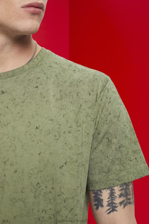 Esprit mosott hatású póló férfiak világos khaki pólók F8HN8752