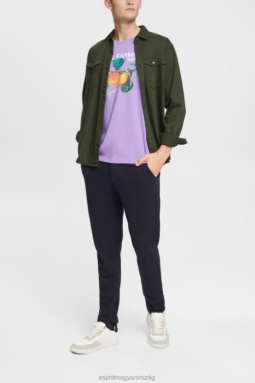 Esprit nyomtatott póló férfiak halványlila pólók F8HN8889